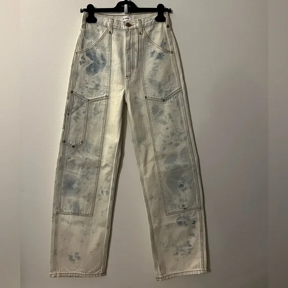 REDONE SUPER HIGH WORKWEAR JEANS in Sunbleached - Picture 6 of 8